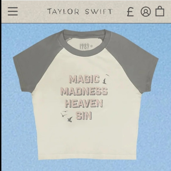 Taylor Swift 1989 (Taylor's Version) Magic, Madness, Heaven, Sin Baby T-Shirt - Picture 1 of 6